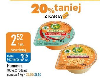 E.Leclerc Hummus z ciecierzycy i sezamu papryką chili wiodąca marka nat & vie oferta