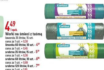E.Leclerc Worki na śmieci 60 l limonka wiodąca marka elembal oferta