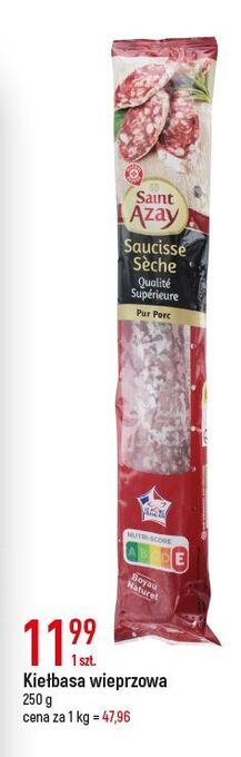 E.Leclerc Kiełbasa wieprzowa suszona wiodąca marka saint azay oferta