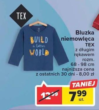 Carrefour Bluzka niemowlęca 68-98 cm tex oferta