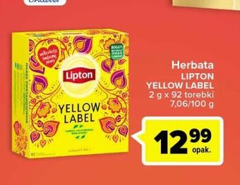 Carrefour Market Herbata lipton yellow label tea oferta