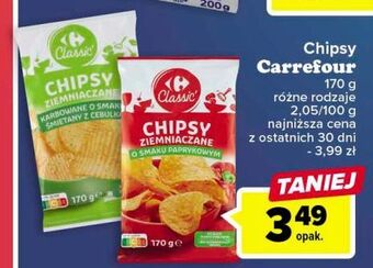 Carrefour Market Chipsy o smaku zielonej cebulki carrefour classic oferta
