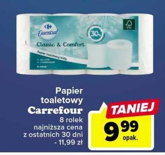 Carrefour Market Papier toaletowy biały carrefour essential oferta