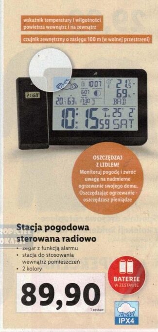 Lidl Auriol Stacja pogodowa sterowana radiowo oferta