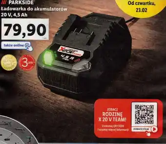 Lidl Parkside Ładowarka do akumulatorów 20V, 4,5Ah oferta