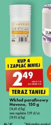 Biedronka Wkład parafinowy 150 g haveno oferta