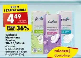 Biedronka Wkładki everyday femina secret oferta