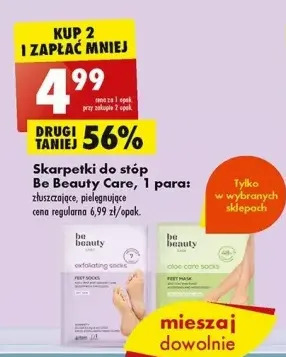 Biedronka Skarpetki złuszczające do stóp be beauty care oferta