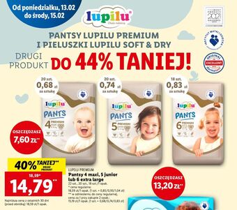 Lidl Pieluchomajtki 6 extra large lupilu pants premium oferta