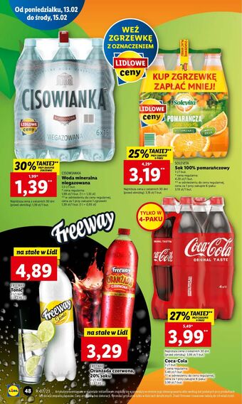 Lidl Woda niegazowana cisowianka oferta