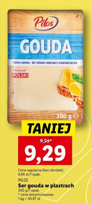 Lidl Ser gouda plastry pilos oferta