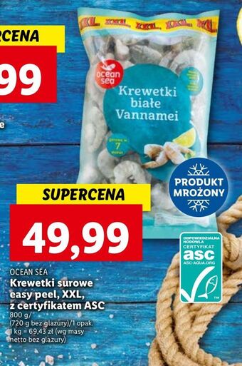 Lidl Krewetki białe surowe oceansea oferta