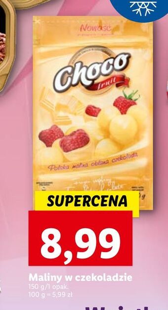 Lidl Maliny w czekoladzie choco fruit oferta