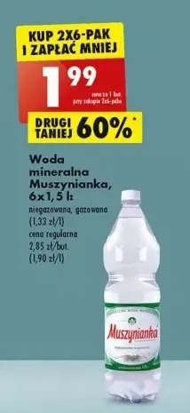 Biedronka Woda lekko gazowana muszynianka oferta