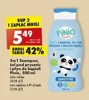 Biedronka Szampon żel i płyn do kąpieli sensitive pinio oferta