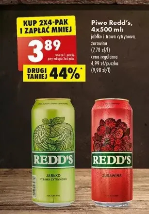 Biedronka Piwo redd's jabłko i trawa cytrynowa oferta