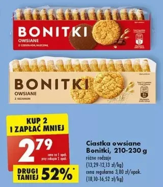 Biedronka Ciastka owsiane z sezamem bonitki oferta