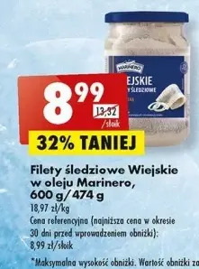 Biedronka Filety śledziowe wiejskie w oleju marinero oferta