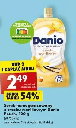 Biedronka Serek wanilia saszetka danone danio oferta