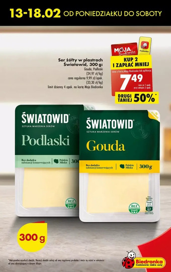 Biedronka Ser gouda światowid oferta