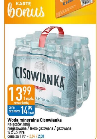 E.Leclerc Woda lekko gazowana cisowianka oferta