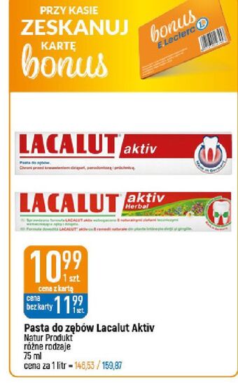 E.Leclerc Pasta do zębów lacalut aktiv oferta