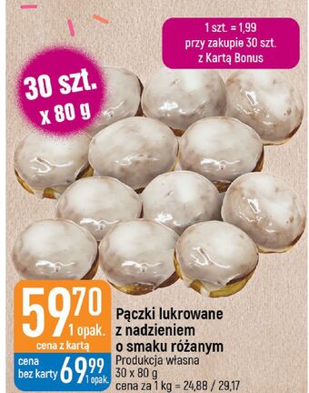 E.Leclerc Pączki lukrowane z nadzieniem różanym cukiernia e.leclerc oferta