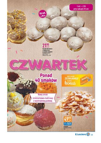 E.Leclerc Pączki lukrowane z nadzieniem różanym cukiernia e.leclerc oferta