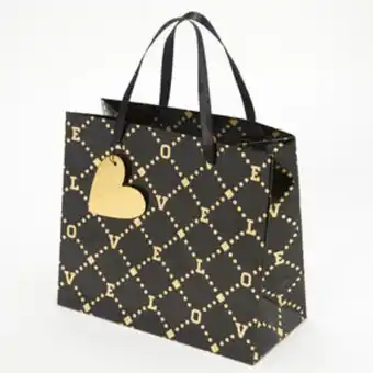 Claire's Black and gold love gift bag - medium oferta