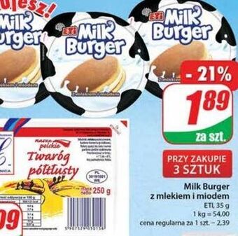 Dino Baton z mlekiem i miodem eti milk burger oferta