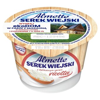Społem Almette serek wiejski z delikatnym serem ricotta 150 g oferta