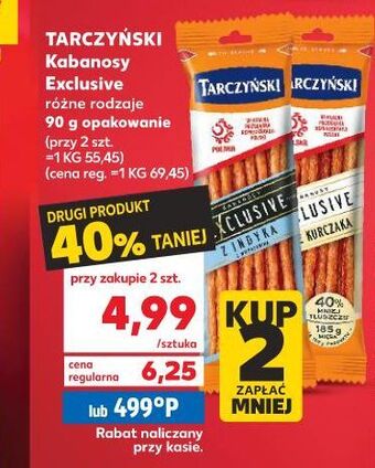 Kaufland Kabanosy z indyka tarczyński exclusive oferta