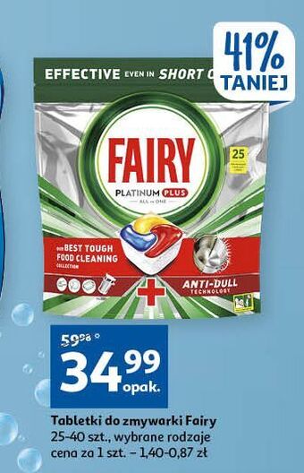 Auchan Tabletki do zmywarek fairy platinum plus oferta
