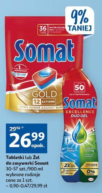 Auchan Tabletki do zmywarek somat gold oferta