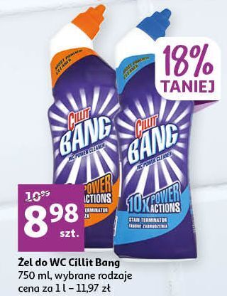 Auchan Żel do wc kamień i rdza cillit bang 10x power actions oferta