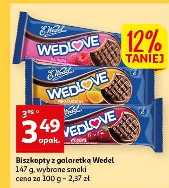 Auchan Biszkopty malinowe e. wedel wedlove oferta