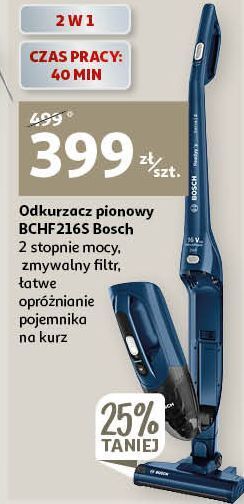 Auchan Odkurzacz pionowy 2w1 bchf216s bosch oferta