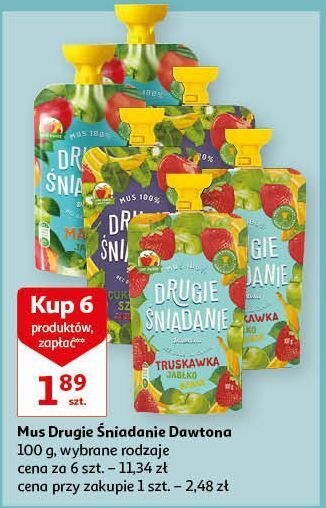 Auchan Mus truskawka jabłko banan drugie śniadanie oferta