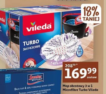 Auchan Mop + wiadro z wyciskaczem turbo vileda oferta