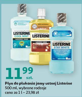 Auchan Płyn do płukania ust listerine cool mint oferta