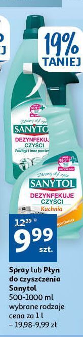 Auchan Płyn dezynfekujący i czyszczący do kuchni cytrusowy sanytol oferta