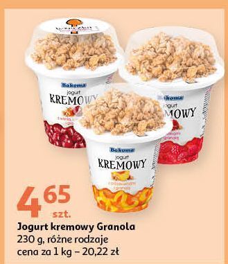 Auchan Jogurt malinowy z granolą bakoma kremowy oferta