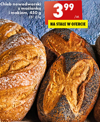 Biedronka Chleb nowodworski z maślanką i makiem 450g oferta