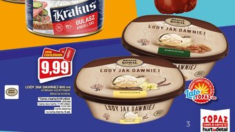 Topaz Lody Jak Dawniej 900ml Bracia Koral oferta