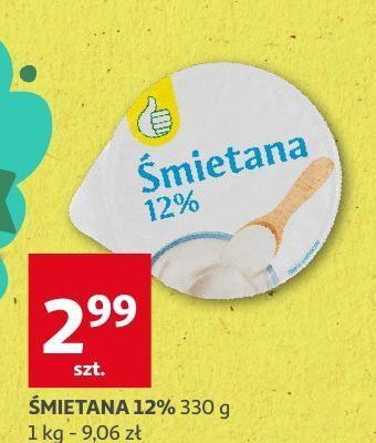 Auchan Śmietana 12 % podniesiony kciuk oferta