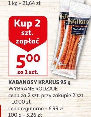 Auchan Kabanosy drobiowo-wieprzowe krakus animex oferta