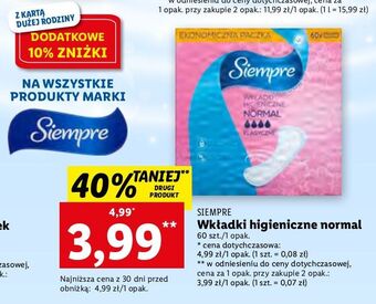 Lidl Wkładki normal siempre oferta