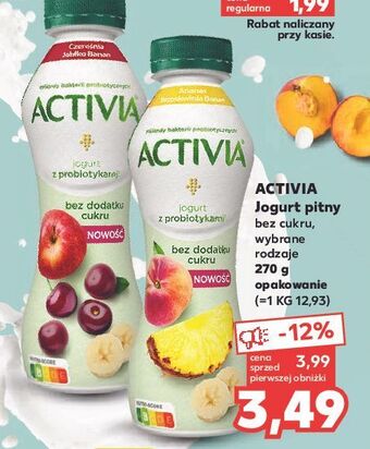 Kaufland Jogurt bez cukru ananas-brzoskwinia-banan danone activia oferta