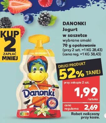 Kaufland Jogurt w saszetce wanilia danone danonki oferta