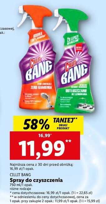 Lidl Płyn odtłuszczanie bez szorowania cillit bang oferta